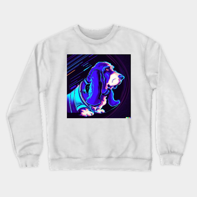 Cyber punk basset Crewneck Sweatshirt by GhostlierNation